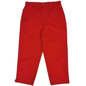 Bill Blass Jeans Super High Rise Bright Red Stretch Capris - Sz 8